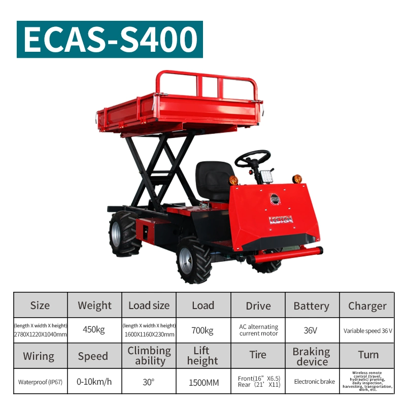 Ecas-S400 One Seat Design Agricultural/ Industrial Harvest Orchard Lifts Agricultural Orchard Transporter