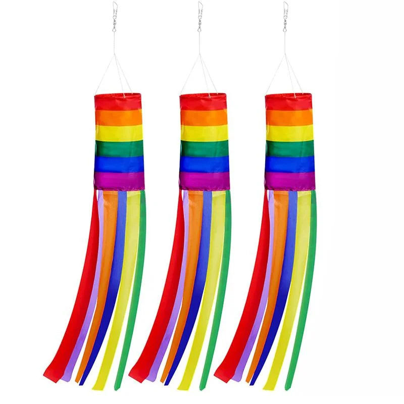 60 Inch Rainbow Column Windsock Flag Gay Pride Striped Outdoor Decor Lgbt Event Banner Decoration